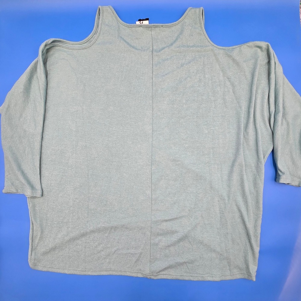 Zanzea Sage Green Cold Shoulder Knit Sweater Plus‎ Size XXXXL New With Tags